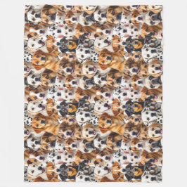 Olika hundraser fleecefilt