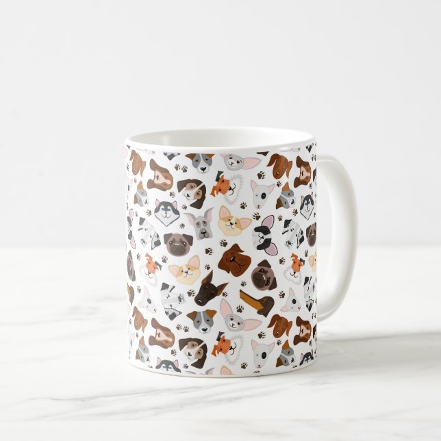 Olika hundraser mönster kaffemugg (Framsida höger)