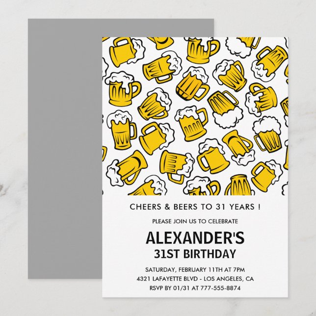 Olika inbjudningar till 31an på Cheers och Öl Mana (Fram/baksida)