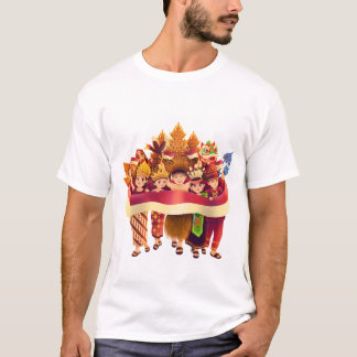 Olika indonesiska människor firar enhet t shirt