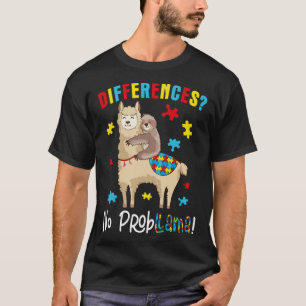 Olika, ingen "Prob Llama Sloth Llama Puzzle Autism T Shirt