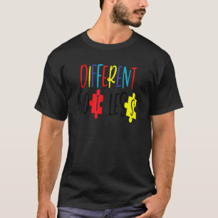 Olika Inte Mindre Autism Acceptans Färgrik Pussel T Shirt