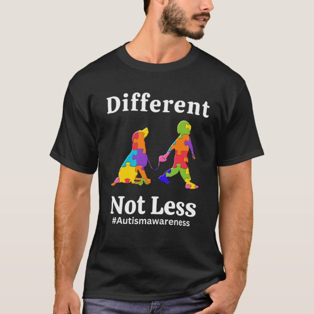 Olika Inte Mindre Autism Acceptans Medvetenhet Kvi T Shirt (Framsida)