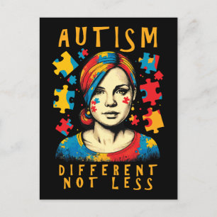 Olika, inte mindre, autism Awareness Positive Quot Vykort