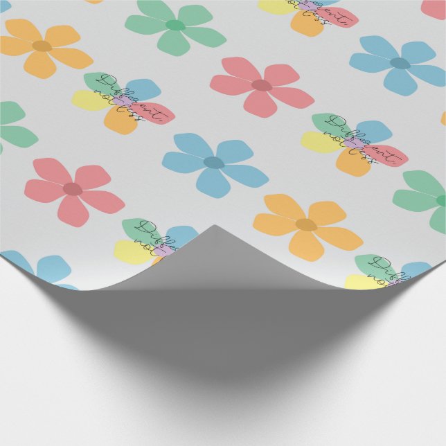 Olika Inte Mindre Autism Citat Färgglada Blommor Presentpapper (Hörn)