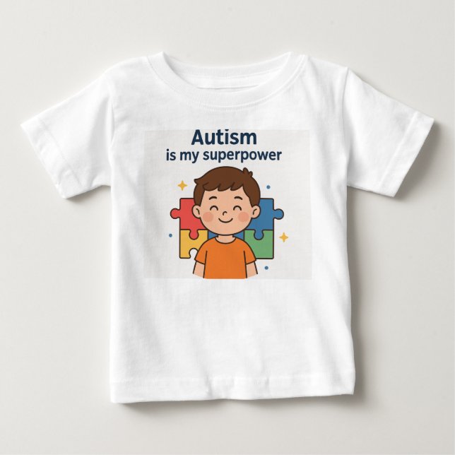 Olika, inte mindre - autismmedvetenhet med Kärlek T Shirt (Framsida)
