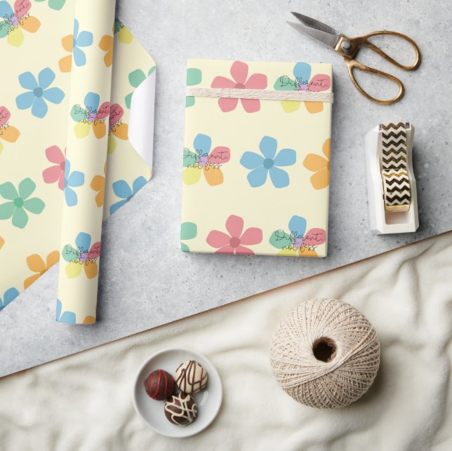 Olika Inte Mindre Färgglada Autism Blommor Gul Presentpapper (Hantverk)