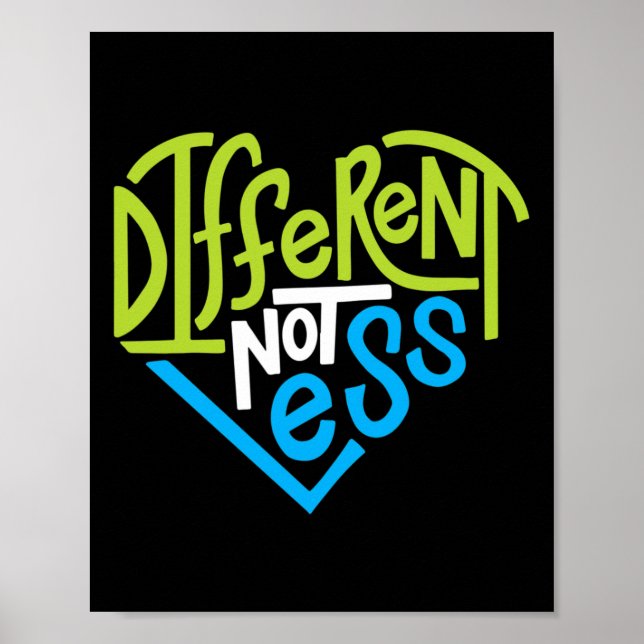 Olika Inte Mindre För Autismstöd  Poster (Framsidan)