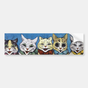 Olika katter Tittar ut, Louis Wain Bildekal