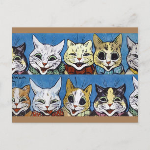 Olika katter tittar ut, Louis Wain Vykort
