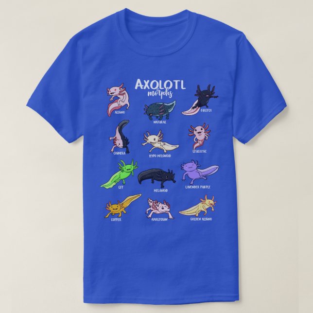 Olika Kawaii Axolotl Types T Shirt (Design framsida)