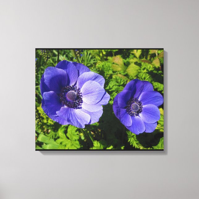 Olika Lila Poppy Blommigt Wrapped Canvas Prints (Framsida)