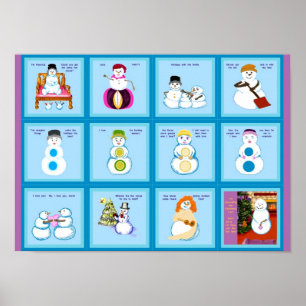 Olika linjer för olika Snö-mappsrutor Poster