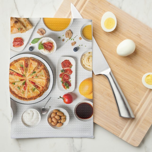 Olika livsmedel kökshandduk (Vikt i Fjärdedel)