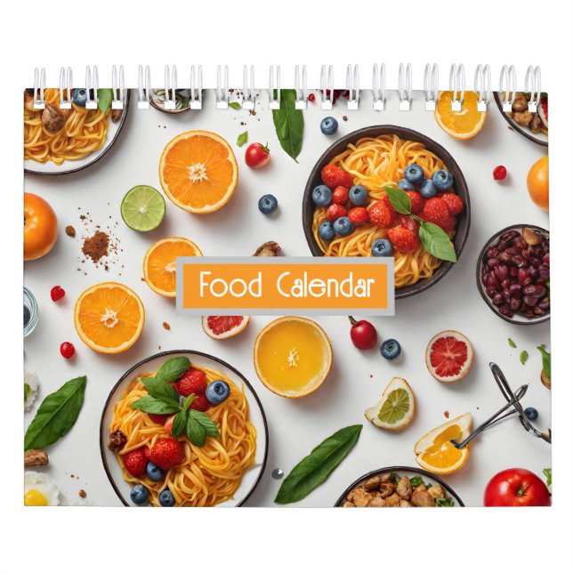 Olika livsmedel på bord kalender (Omslag)