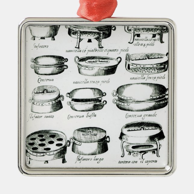 Olika matlagningskyttlar, 1570 julgransprydnad metall (Framsidan)