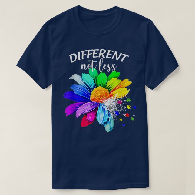 Olika, men inte mindre, solrosaltism Puzzle Awaren T Shirt (Design framsida)