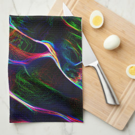 Olika och märkliga tanglar av färgad linjer kökshandduk