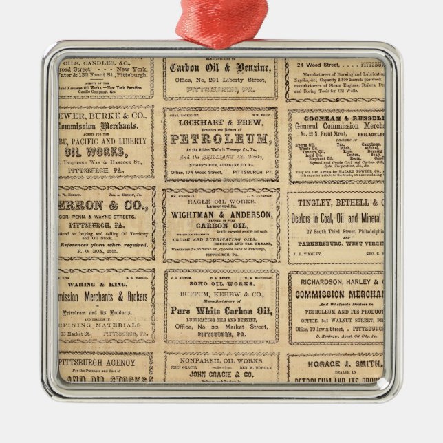 Olika oljereklam julgransprydnad metall (Framsidan)