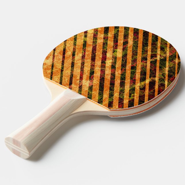 Olika orange ränder, repor små rutor pingisracket (Frontvinkel)