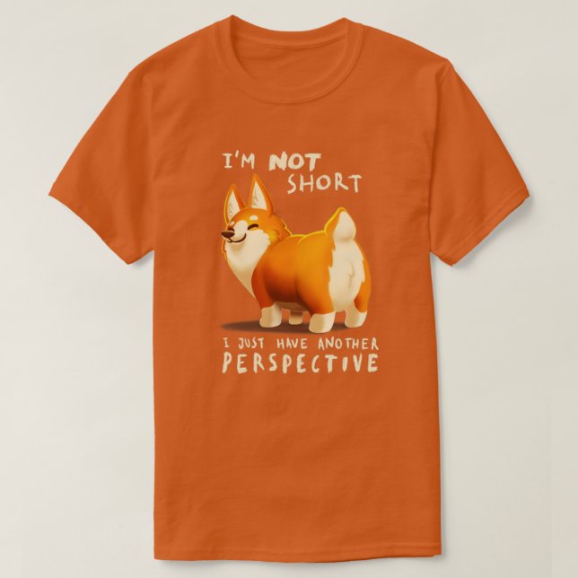 Olika perspektiv Cute Corgi Hund Fluffy Animal T Shirt (Design framsida)