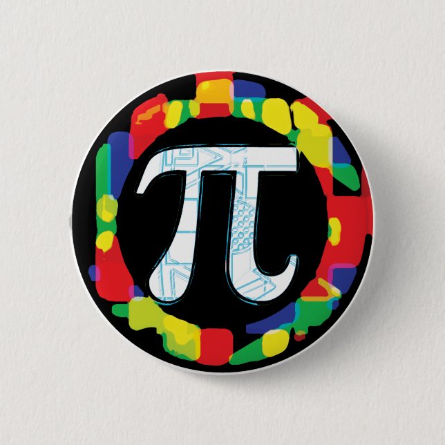 Olika Pi Day Symbols Rounds Knapp (Framsida)