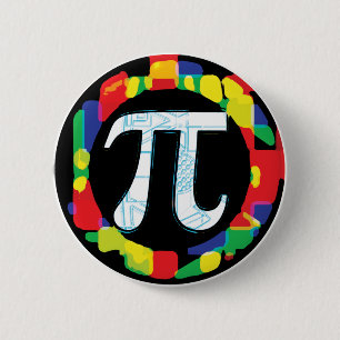 Olika Pi Day Symbols Rounds Knapp