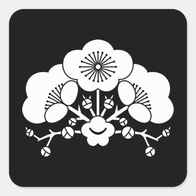 Olika plommonblommar fyrkantigt klistermärke (Framsida)