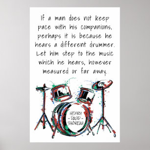 Olika ryssar Classic Thoreau Quote Drums Poster