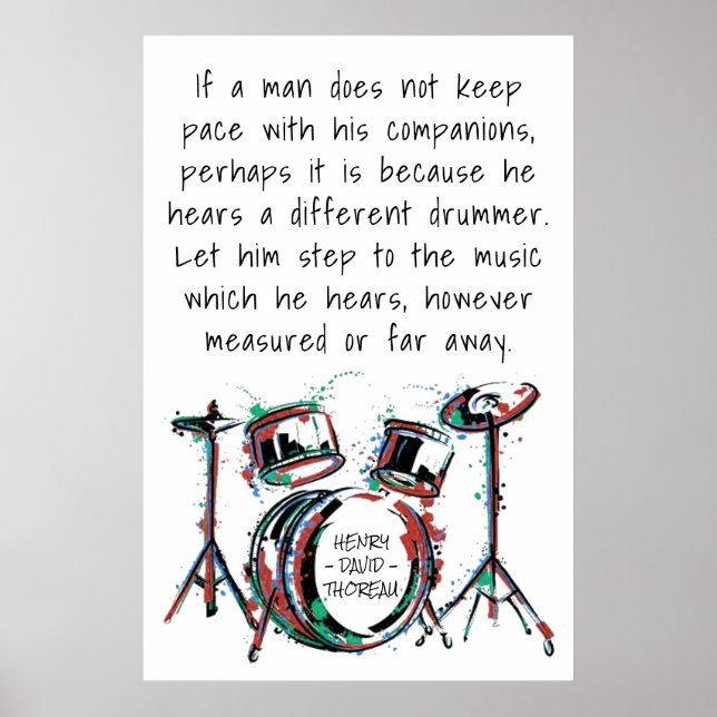 Olika ryssar | Classic Thoreau Quote Drums Poster (Framsidan)