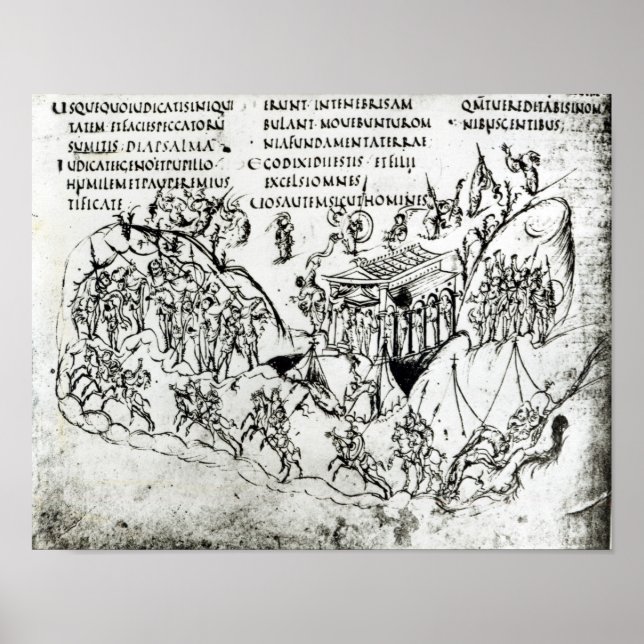 Olika scener som illustrerar en psalm 2 poster (Framsidan)