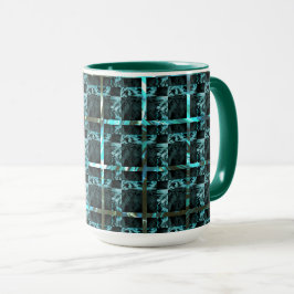 Olika schack, fyrkanter eller bilder under stödras mugg