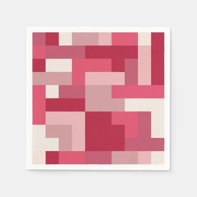 Olika skuggor av röd abstrakt pappersservett (Framsidan)