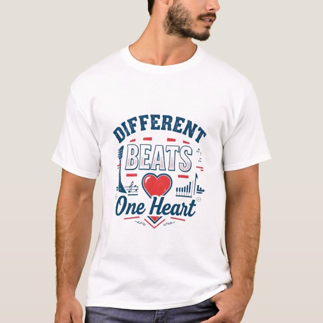 "Olika slag, ett hjärta: Bygga upp universell T Shirt (Framsida)