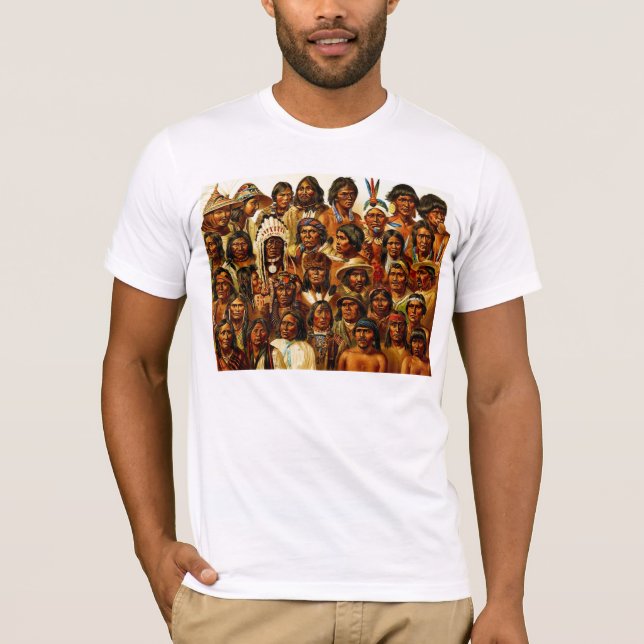 Olika stammar av indianindierCollage Tee (Framsida)