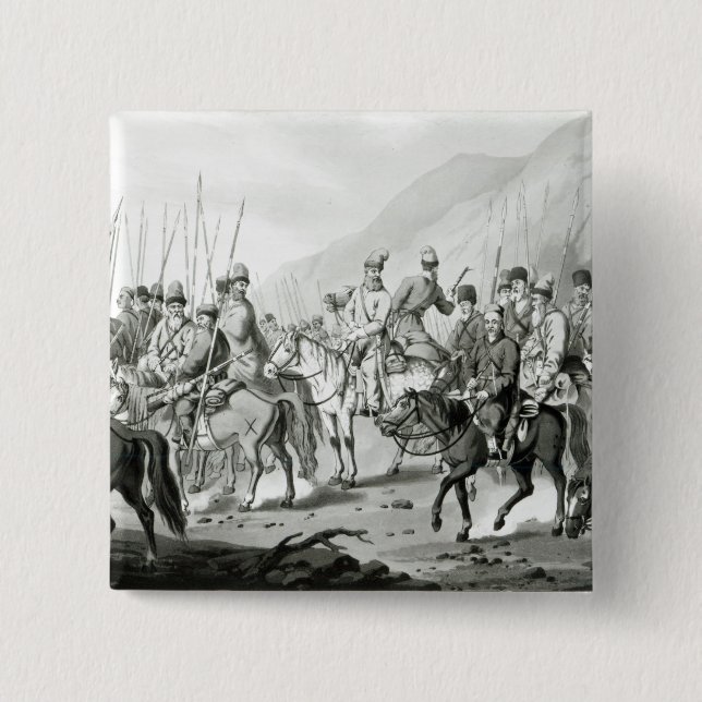 Olika stammar av ryska Cossacks Knapp (Framsida)