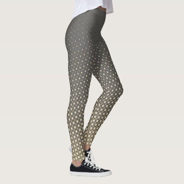 Olika Storleka punkter - grått sandbeige Leggings (Höger)