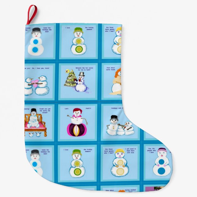 Olika streck, olika Snö-mapplager Stor Julstrumpa (Framsidan)