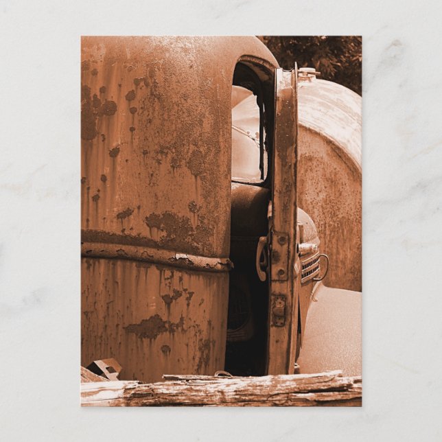 Olika syn på gamla Lastbil i Sepia Vykort (Framsida)