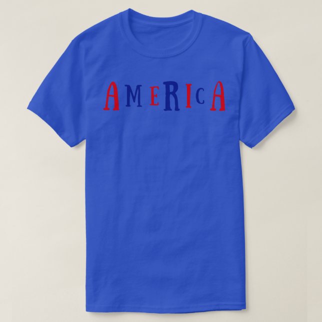 olika teckenstorlekar vågrät america t shirt (Design framsida)