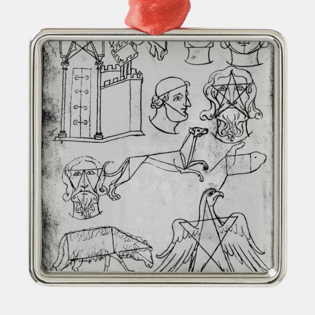 Olika teckningar för Ms Fr 19093 fol.18v Julgransprydnad Metall (Framsidan)