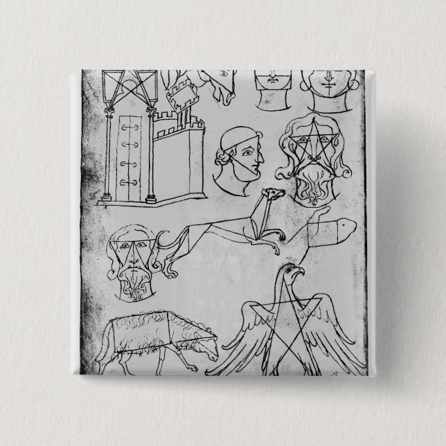 Olika teckningar för Ms Fr 19093 fol.18v Knapp (Framsida)