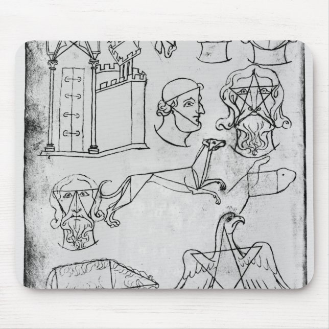 Olika teckningar för Ms Fr 19093 fol.18v Musmatta (Framsidan)