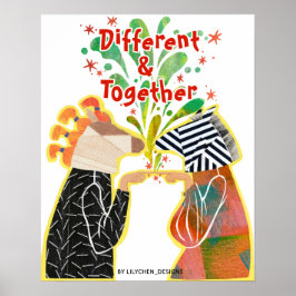 Olika & Tillsammans Pride-plakat – Enhetskonst Pri Poster