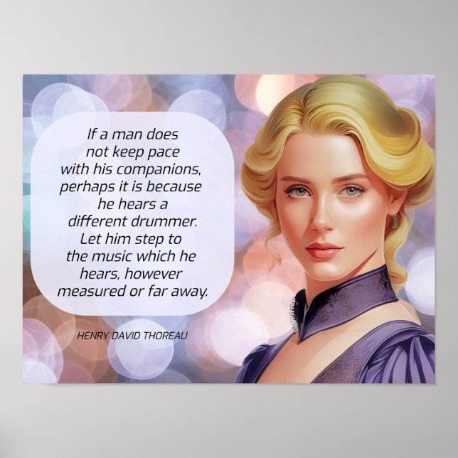 Olika trumsorcitat Thoreau Poster (Framsidan)