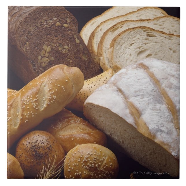 Olika typer av hantverkarebröd kakelplatta (Framsidan)