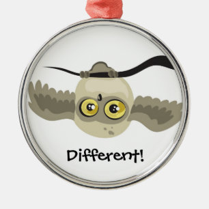 Olika! Uppifrån och ned på uggla ~ornament Julgransprydnad Metall