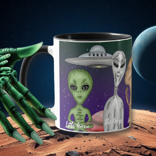 Olika utomjordiska arter, UFO, planeter Mugg