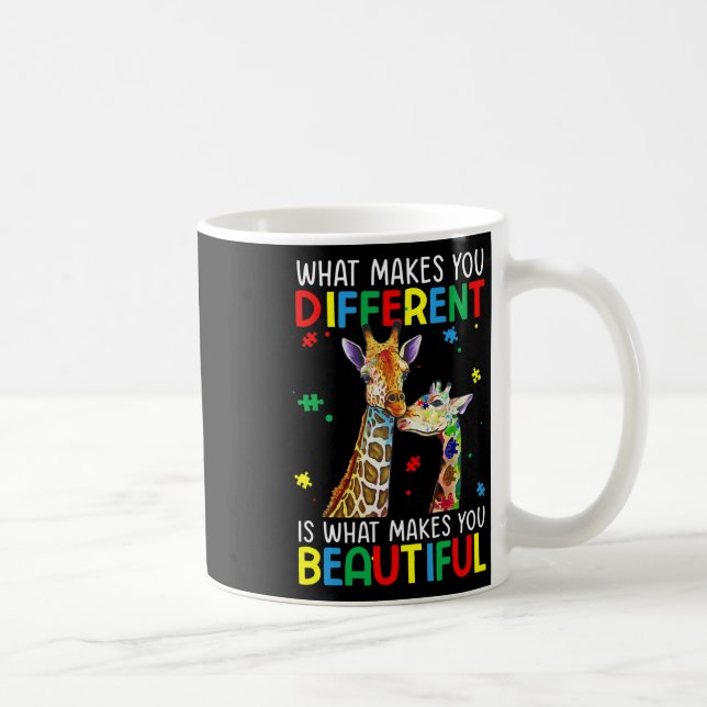 Olika Vacker Autism Medvetenhet Pusselbit  Kaffemugg (Höger)