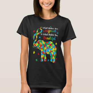 Olika vackra Autism Awareness Puzzle Biet T Shirt